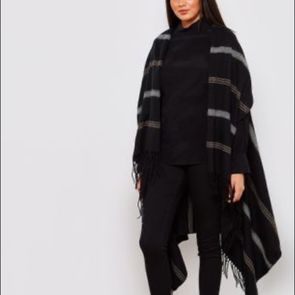 LUMIERE sweater long fringed plaid sleeveless vest